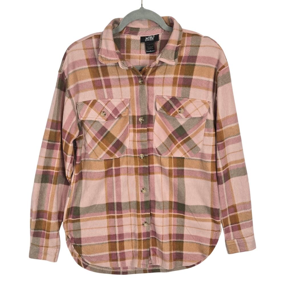 New Womens Soft Brushed Thick Pink Flannel Size M NWT Cozy Warm Outdoor Gorpcore